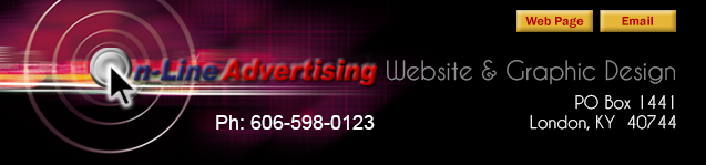 On-Line Advertising, London, KY, Kentucky, Web Design and Hosting, Domain Names, advertising agency, graphic design